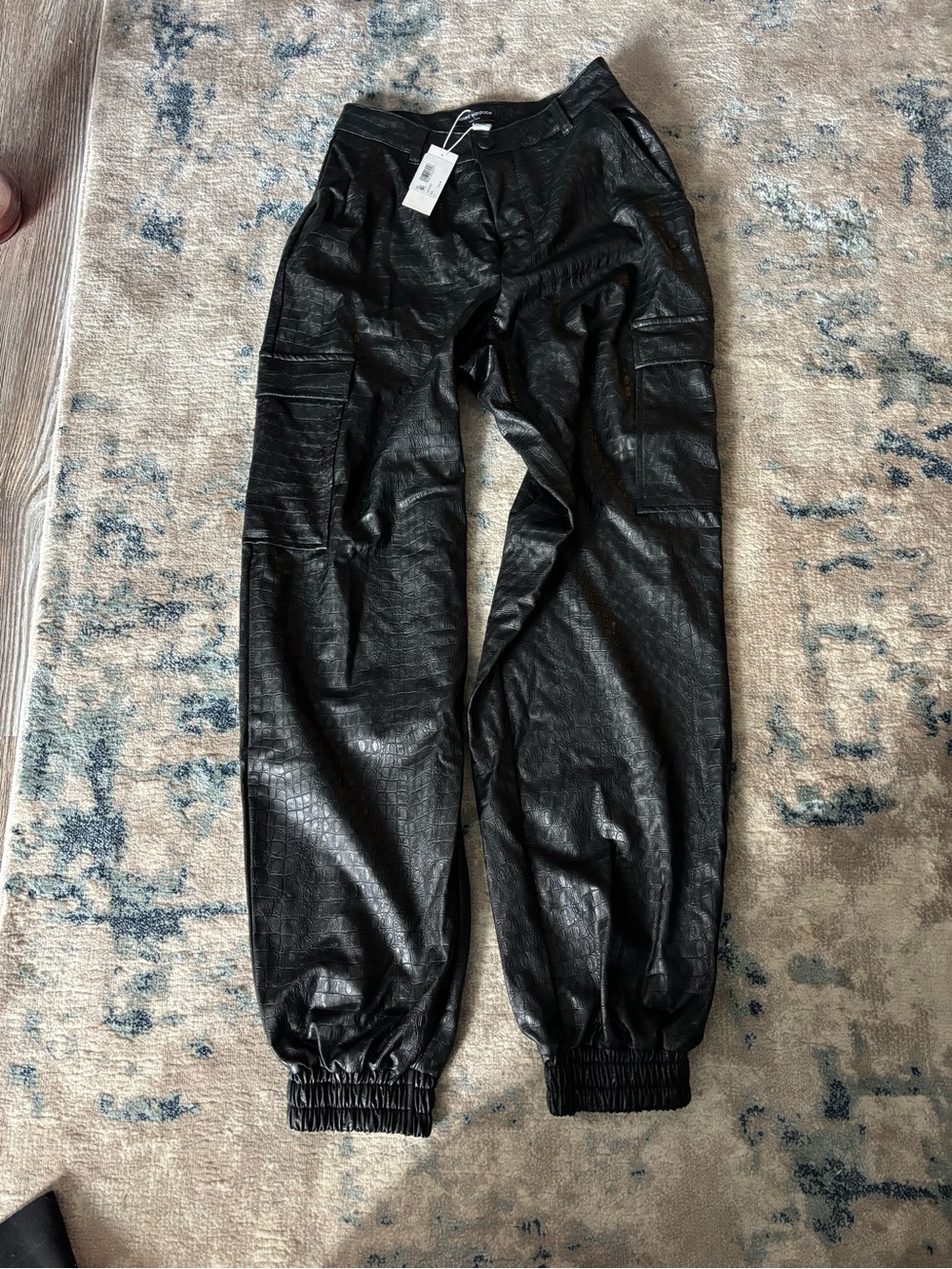 Naked Wardrobe faux leather joggers NWT